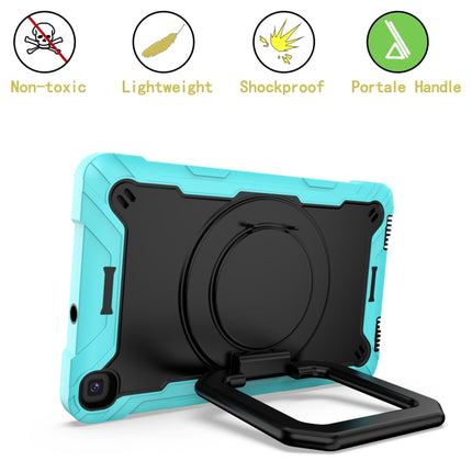 For Samsung Galaxy Tab A 8.0 (2019) T290 Contrast Color Shockproof Robot Silicone + PC Case with Wristband Holder(Mint Green + Black)-garmade.com