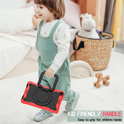 For Samsung Galaxy Tab A 8.0 (2019) T290 Contrast Color Shockproof Robot Silicone + PC Case with Wristband Holder(Red + Black)-garmade.com