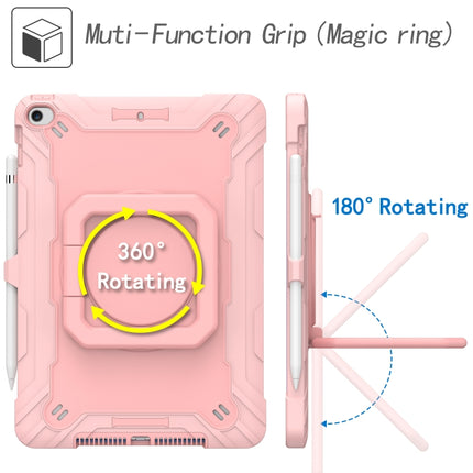 For iPad 10.2 2021 / 2020 / 2019 Contrast Color Shockproof Robot Silicone + PC Case with Wristband Holder(Rose Gold)-garmade.com