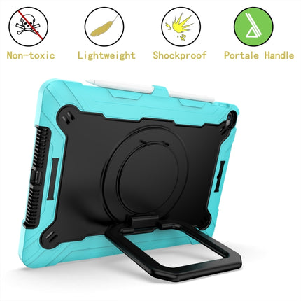 For iPad 10.2 2021 / 2020 / 2019 Contrast Color Shockproof Robot Silicone + PC Case with Wristband Holder(Mint Green + Black)-garmade.com