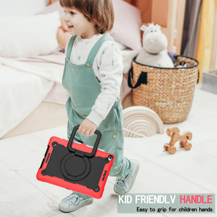For iPad 10.2 2021 / 2020 / 2019 Contrast Color Shockproof Robot Silicone + PC Case with Wristband Holder(Red + Black)-garmade.com