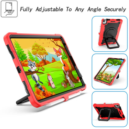 Contrast Color Shockproof Robot Silicone + PC Case with Wristband Holder For iPad Air 2022 / 2020 10.9(Red + Black)-garmade.com