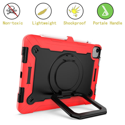 Contrast Color Shockproof Robot Silicone + PC Case with Wristband Holder For iPad Air 2022 / 2020 10.9(Red + Black)-garmade.com