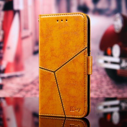 Geometric Stitching Horizontal Flip TPU + PU Leather Case with Holder & Card Slots & Wallet For iPhone 12 Pro Max(Yellow)-garmade.com