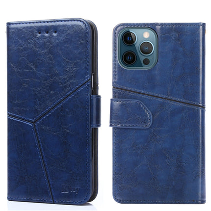 Geometric Stitching Horizontal Flip TPU + PU Leather Case with Holder & Card Slots & Wallet For iPhone 12 Pro Max(Blue)-garmade.com