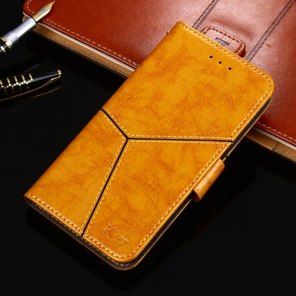 Geometric Stitching Horizontal Flip TPU + PU Leather Case with Holder & Card Slots & Wallet For iPhone 12 Pro(Yellow)-garmade.com
