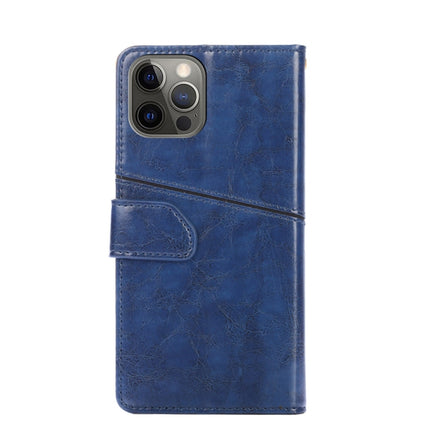 Geometric Stitching Horizontal Flip TPU + PU Leather Case with Holder & Card Slots & Wallet For iPhone 12 Pro(Blue)-garmade.com