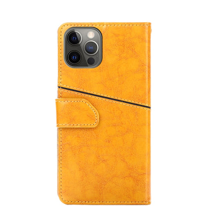 Geometric Stitching Horizontal Flip TPU + PU Leather Case with Holder & Card Slots & Wallet For iPhone 12 Mini(Yellow)-garmade.com