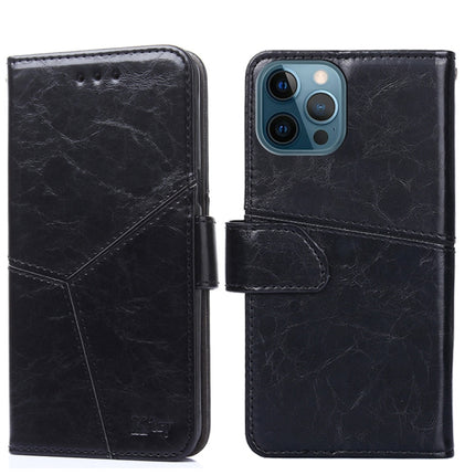 Geometric Stitching Horizontal Flip TPU + PU Leather Case with Holder & Card Slots & Wallet For iPhone 12 Mini(Black)-garmade.com