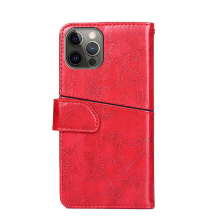 Geometric Stitching Horizontal Flip TPU + PU Leather Case with Holder & Card Slots & Wallet For iPhone 12(Red)-garmade.com