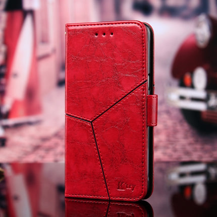 Geometric Stitching Horizontal Flip TPU + PU Leather Case with Holder & Card Slots & Wallet For iPhone 12(Red)-garmade.com