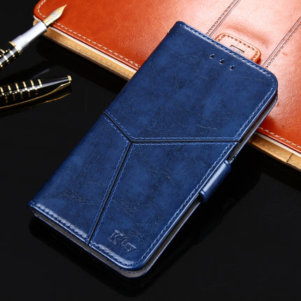 Geometric Stitching Horizontal Flip TPU + PU Leather Case with Holder & Card Slots & Wallet For iPhone 12(Blue)-garmade.com