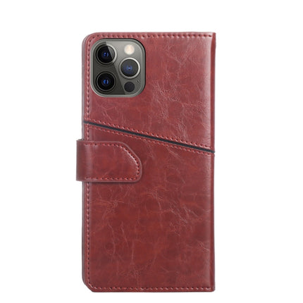 Geometric Stitching Horizontal Flip TPU + PU Leather Case with Holder & Card Slots & Wallet For iPhone 12(Dark Brown)-garmade.com