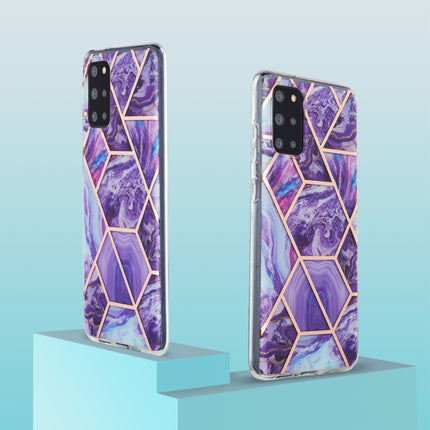 For Samsung Galaxy S20 Plus 3D Electroplating Marble Pattern TPU Protective Case(Dark Purple)-garmade.com