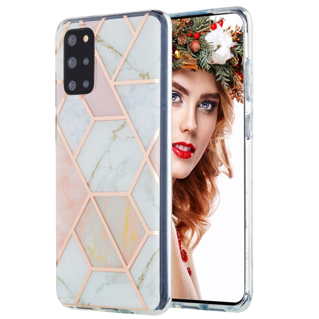 For Samsung Galaxy S20 Plus 3D Electroplating Marble Pattern TPU Protective Case(Pink White)-garmade.com