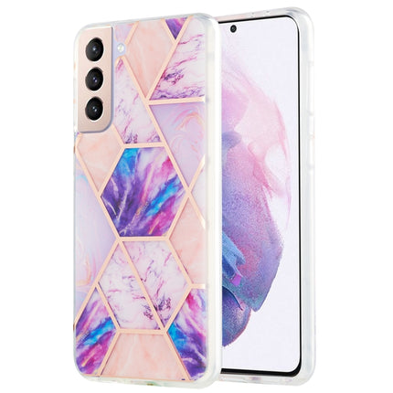 For Samsung Galaxy S21 Plus 5G 3D Electroplating Marble Pattern TPU Protective Case(Light Purple)-garmade.com