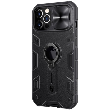 For iPhone 12 Pro Max NILLKIN Shockproof CamShield Armor Protective Case with Invisible Ring Holder(Black)-garmade.com
