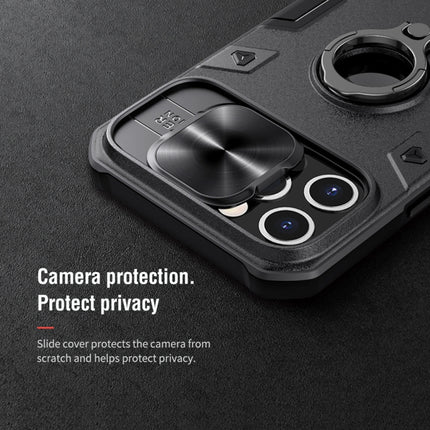 For iPhone 12 Pro Max NILLKIN Shockproof CamShield Armor Protective Case with Invisible Ring Holder(Black)-garmade.com