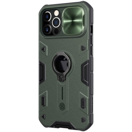 For iPhone 12 Pro Max NILLKIN Shockproof CamShield Armor Protective Case with Invisible Ring Holder(Green)-garmade.com