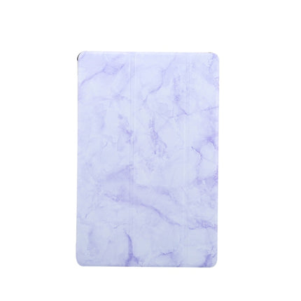 For Galaxy Tab S6 10.5 T860 Marble Texture Pattern Horizontal Flip Leather Case, with Three-folding Holder & Sleep / Wake-up Function(Purple)-garmade.com