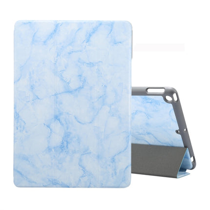 For iPad 10.2 inch Marble Texture Pattern Horizontal Flip Leather Case, with Three-folding Holder & Pen Slot & Sleep / Wake-up Function(Blue)-garmade.com