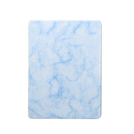 For iPad 10.2 inch Marble Texture Pattern Horizontal Flip Leather Case, with Three-folding Holder & Pen Slot & Sleep / Wake-up Function(Blue)-garmade.com