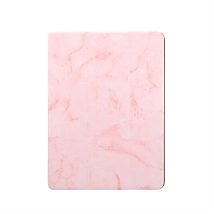For iPad 10.2 inch Marble Texture Pattern Horizontal Flip Leather Case, with Three-folding Holder & Pen Slot & Sleep / Wake-up Function(Pink)-garmade.com