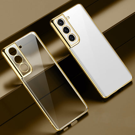 For Samsung Galaxy S21 5G SULADA Shockproof Plating Silicone Transparent Protective Case(Gold)-garmade.com