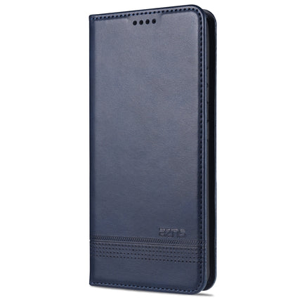 For Samsung Galaxy S21 5G AZNS Magnetic Calf Texture Horizontal Flip Leather Case with Card Slots & Holder & Wallet(Dark Blue)-garmade.com