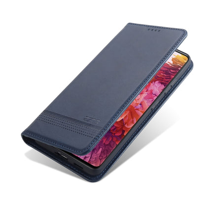 For Samsung Galaxy S21 5G AZNS Magnetic Calf Texture Horizontal Flip Leather Case with Card Slots & Holder & Wallet(Dark Blue)-garmade.com