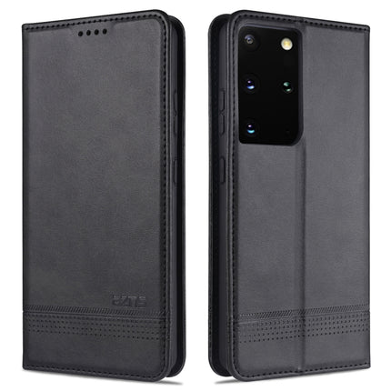 For Samsung Galaxy S21 5G AZNS Magnetic Calf Texture Horizontal Flip Leather Case with Card Slots & Holder & Wallet(Black)-garmade.com