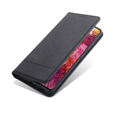 For Samsung Galaxy S21 5G AZNS Magnetic Calf Texture Horizontal Flip Leather Case with Card Slots & Holder & Wallet(Black)-garmade.com