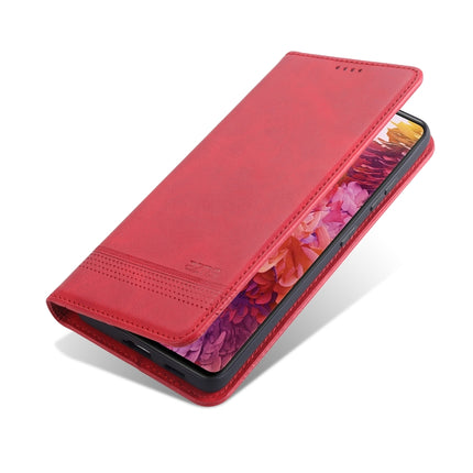 For Samsung Galaxy S21 5G AZNS Magnetic Calf Texture Horizontal Flip Leather Case with Card Slots & Holder & Wallet(Red)-garmade.com