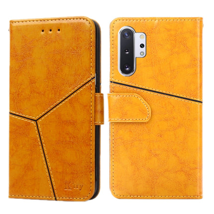For Samsung Galaxy Note10 Geometric Stitching Horizontal Flip TPU + PU Leather Case with Holder & Card Slots & Wallet(Yellow)-garmade.com
