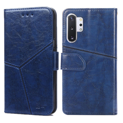 For Samsung Galaxy Note10 Geometric Stitching Horizontal Flip TPU + PU Leather Case with Holder & Card Slots & Wallet(Blue)-garmade.com
