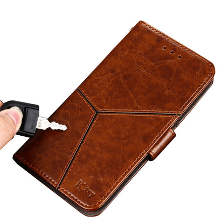 For Samsung Galaxy Note10 Geometric Stitching Horizontal Flip TPU + PU Leather Case with Holder & Card Slots & Wallet(Dark Brown)-garmade.com