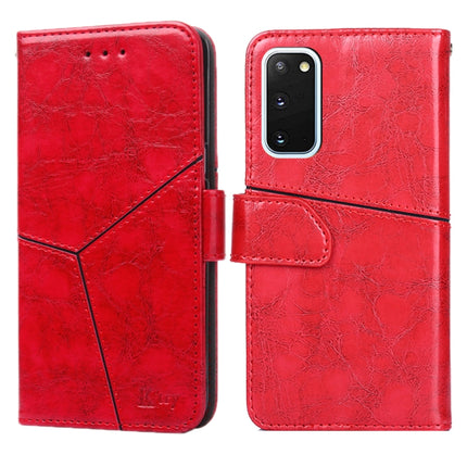 For Samsung Galaxy S20 Geometric Stitching Horizontal Flip TPU + PU Leather Case with Holder & Card Slots & Wallet(Red)-garmade.com