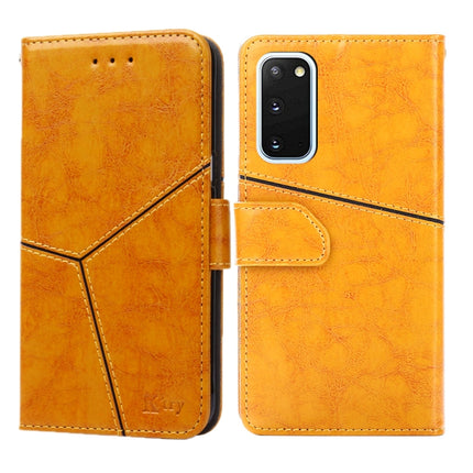 For Samsung Galaxy S20 Geometric Stitching Horizontal Flip TPU + PU Leather Case with Holder & Card Slots & Wallet(Yellow)-garmade.com