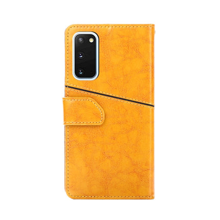 For Samsung Galaxy S20 Geometric Stitching Horizontal Flip TPU + PU Leather Case with Holder & Card Slots & Wallet(Yellow)-garmade.com