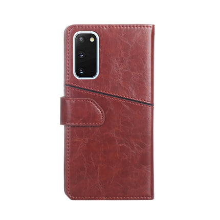 For Samsung Galaxy S20 Geometric Stitching Horizontal Flip TPU + PU Leather Case with Holder & Card Slots & Wallet(Dark Brown)-garmade.com