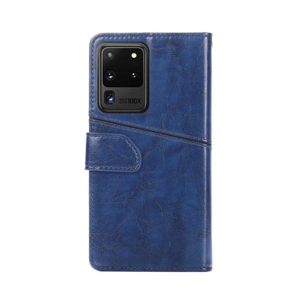 For Samsung Galaxy S20 Ultra Geometric Stitching Horizontal Flip TPU + PU Leather Case with Holder & Card Slots & Wallet(Blue)-garmade.com
