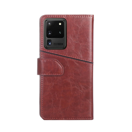 For Samsung Galaxy S20 Ultra Geometric Stitching Horizontal Flip TPU + PU Leather Case with Holder & Card Slots & Wallet(Dark Brown)-garmade.com