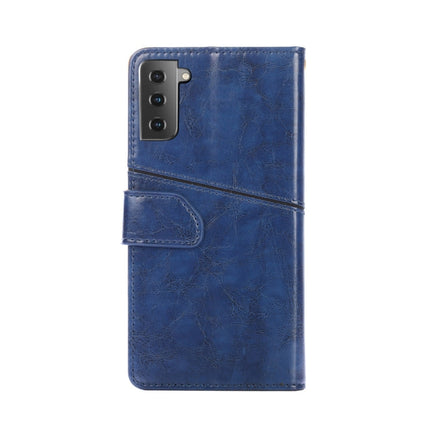 For Samsung Galaxy S21 5G Geometric Stitching Horizontal Flip TPU + PU Leather Case with Holder & Card Slots & Wallet(Blue)-garmade.com