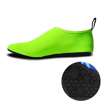 Non-slip Wear-resisting Thick Rubber Sole Diving Shoes and Socks, One Pair(Green)-garmade.com