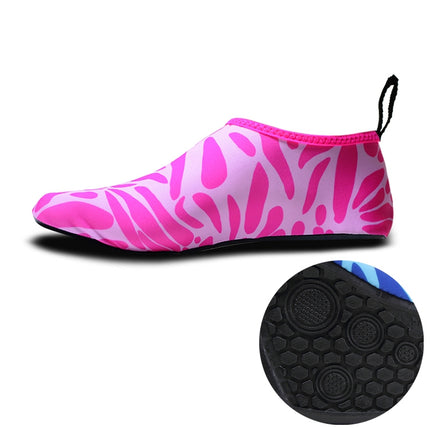 Non-slip Wear-resisting Thick Rubber Sole Diving Shoes and Socks, One Pair(Figured Pink)-garmade.com