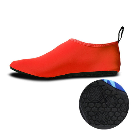 Non-slip Wear-resisting Thick Rubber Sole Diving Shoes and Socks, One Pair, Size:S (Red)-garmade.com