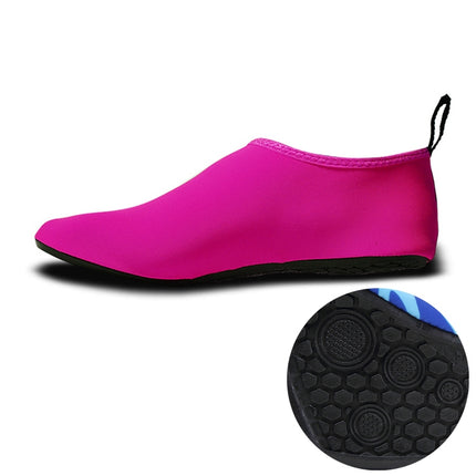 Non-slip Wear-resisting Thick Rubber Sole Diving Shoes and Socks, One Pair, Size:L (Rose Red)-garmade.com