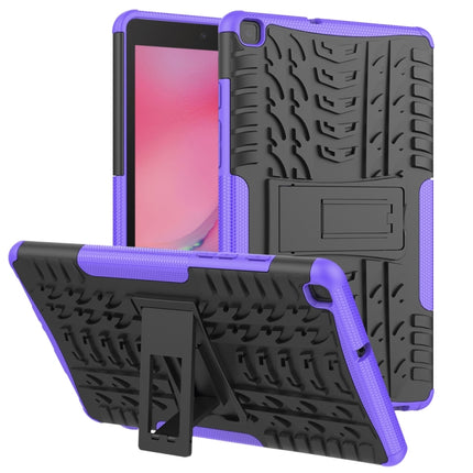 For Samsung Galaxy Tab A8.0 (2019) T295 / T290 Tire Texture TPU+PC Shockproof Case with Holder(Purple)-garmade.com