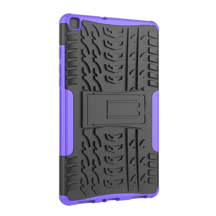 For Samsung Galaxy Tab A8.0 (2019) T295 / T290 Tire Texture TPU+PC Shockproof Case with Holder(Purple)-garmade.com