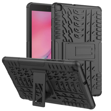 For Samsung Galaxy Tab A8.0 (2019) T295 / T290 Tire Texture TPU+PC Shockproof Case with Holder(Black)-garmade.com